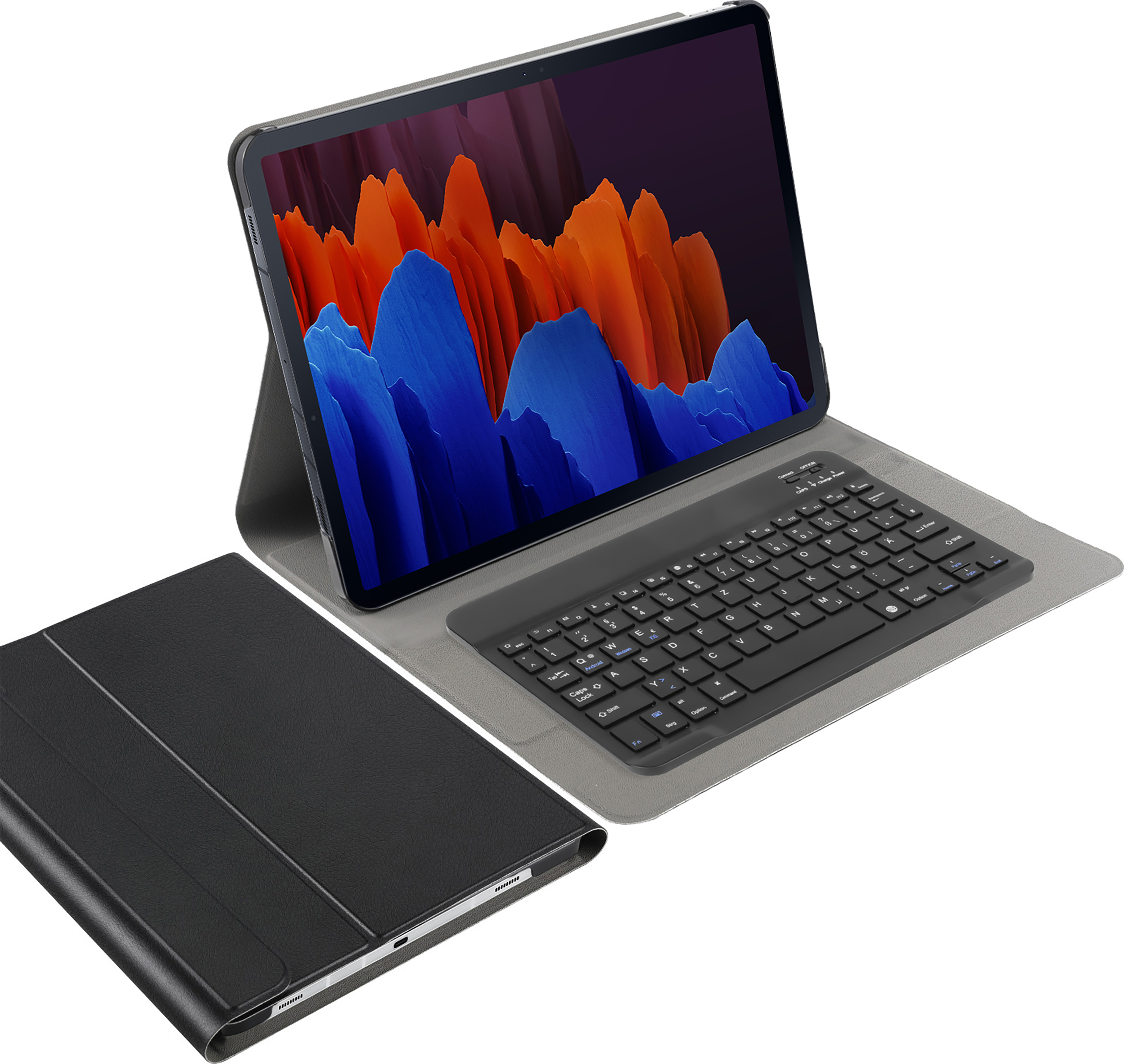 Hülle Samsung Galaxy Tab S7 FE, Galaxy Tab S7 Plus Schutzhülle - Cazy - Schwarz PRE-BKCRTZ-SAM-GSTA7P-BLCK