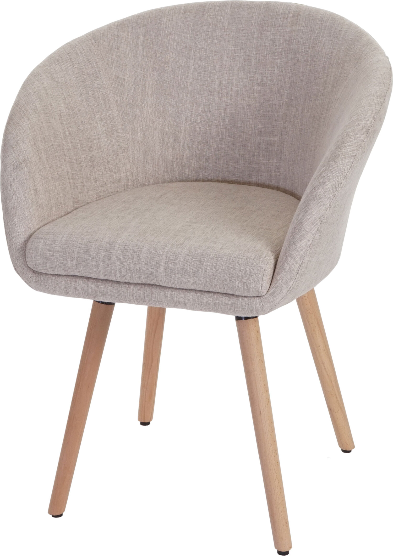 Jedálenská stolička Malmö T633, Stolička Kuchynská stolička, Retro dizajn 50. rokov ~ Textil, krémová/sivá