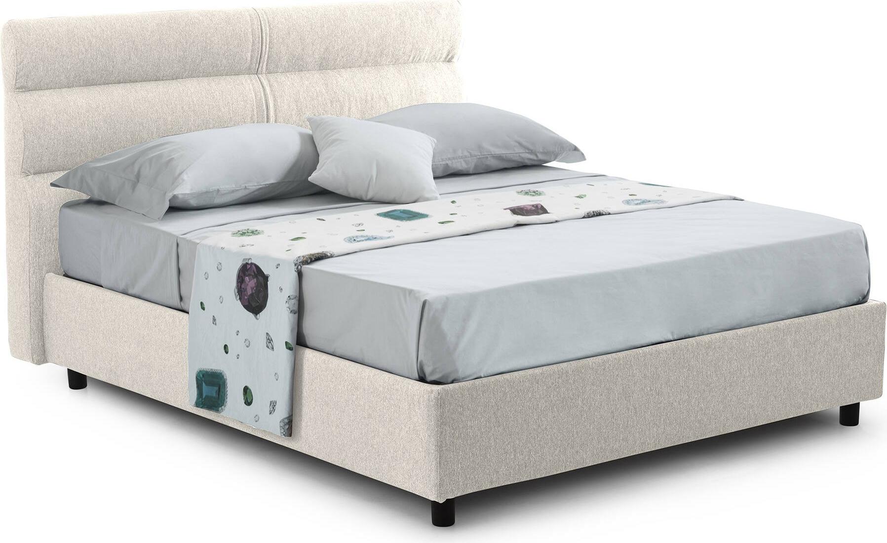 Einzelbett Dmora Brendola Beige, inkl. abnehmbarer Matratze