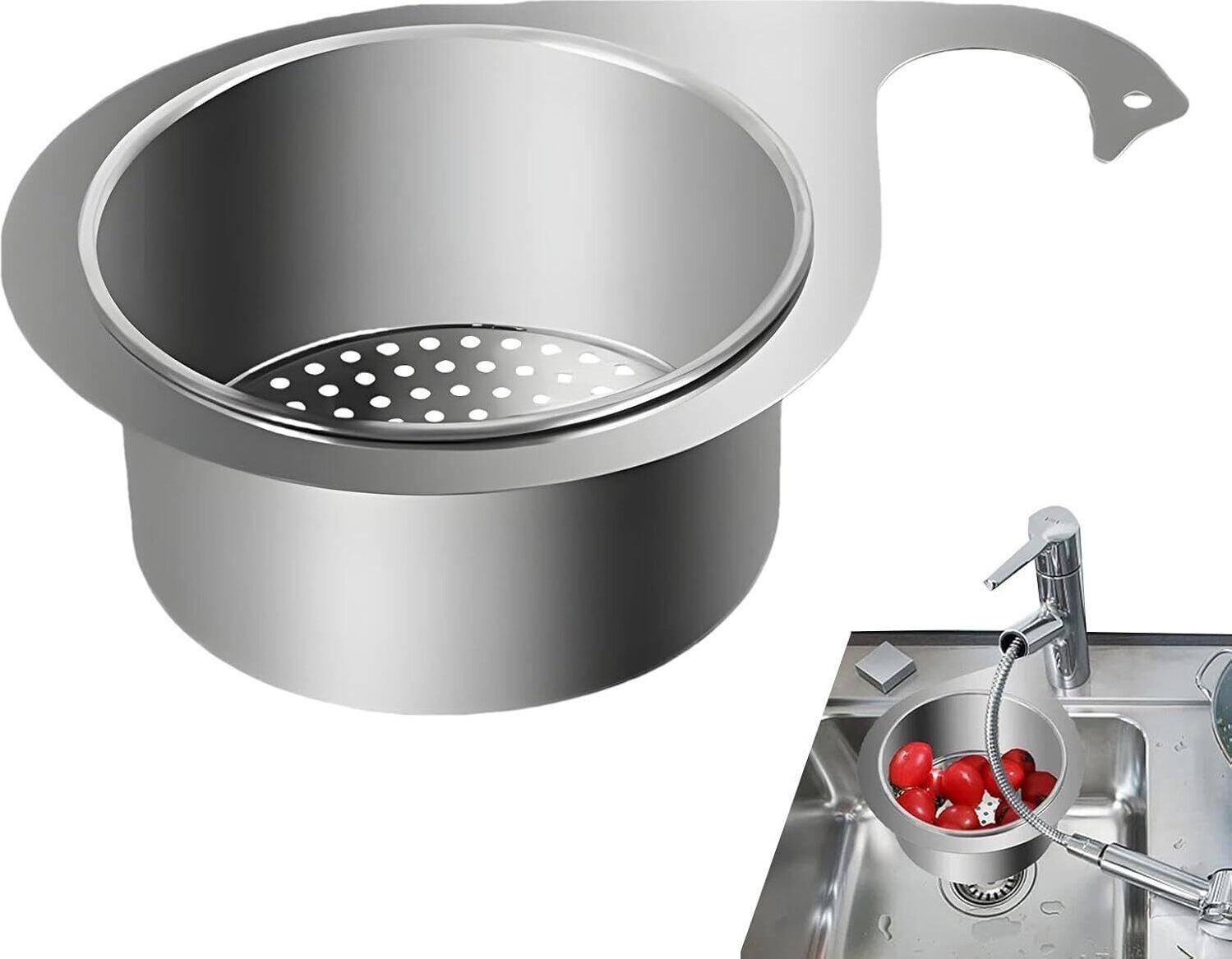 Engelbach Siebkörbchen für Spüle 79mm - Rostfreies Abflusssieb