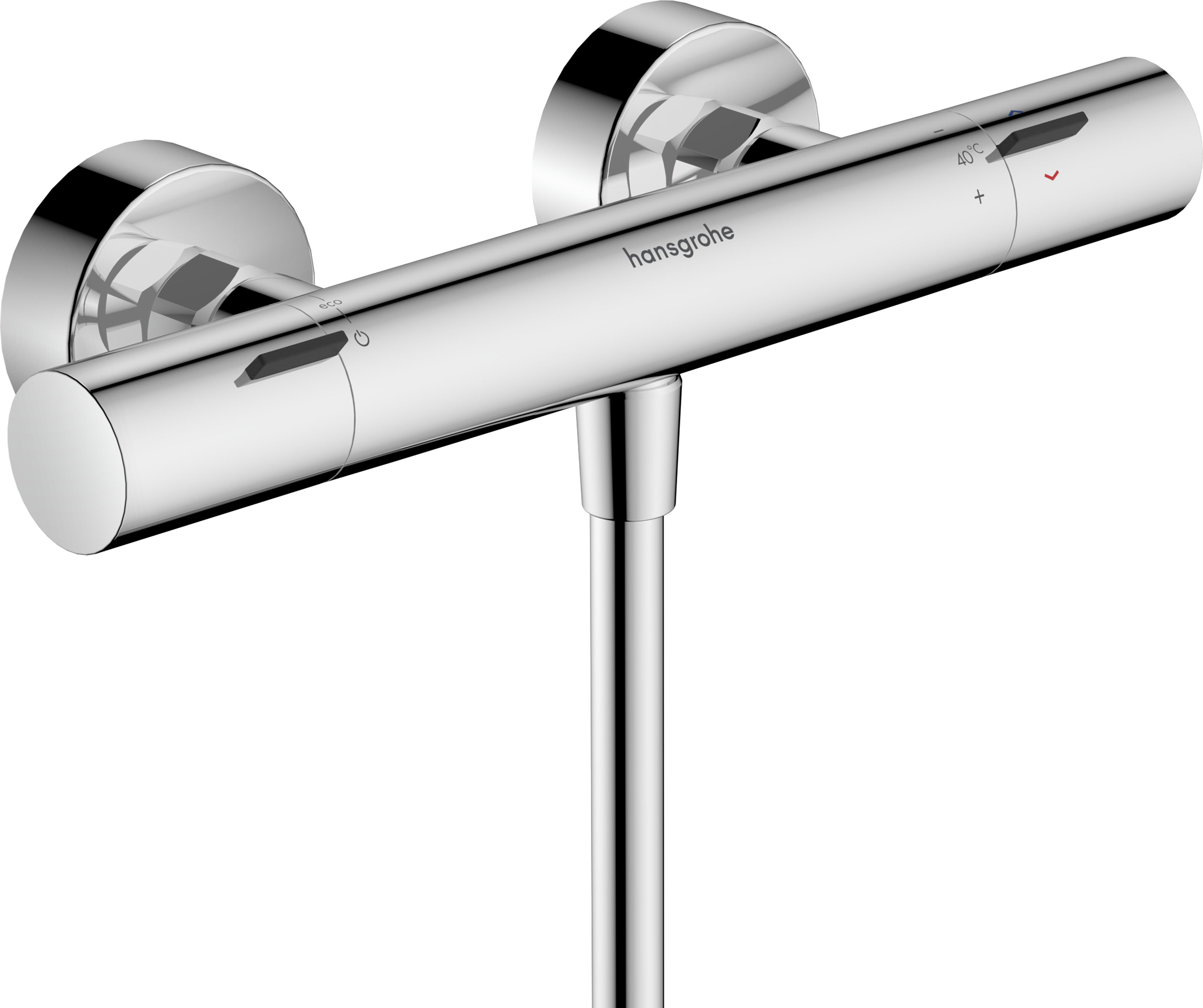 hansgrohe Ecostat Fine Brausethermostat, Aufputz, mit Temperaturbegrenzer, 1 Verbraucher, chrom, 13323000