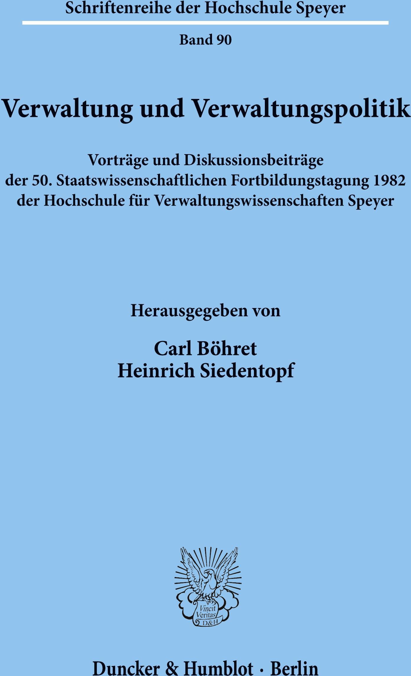 Duncker & Humblot, Duncker & Humblot Verwaltung und Verwaltungspolitik.