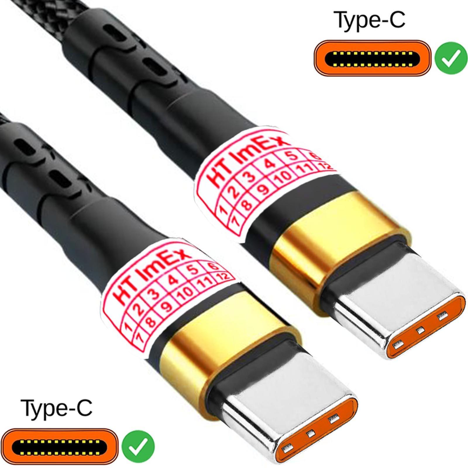HT ImEx USB-C auf USB C anschluss kabel Ladekabel nylon für JBL Quantum TWS, JBL Tune 225TWS JBL LIVE 300TWS JBL Free II