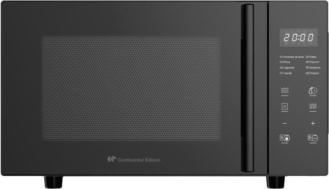 Mikrowelle ohne Drehteller - Flachbett - Grill - CONTINENTAL EDISON - CEMO23FB - 1280 W - B 49,2 x H 29,7 x T 34,8 cm - 23 l - Schwarz