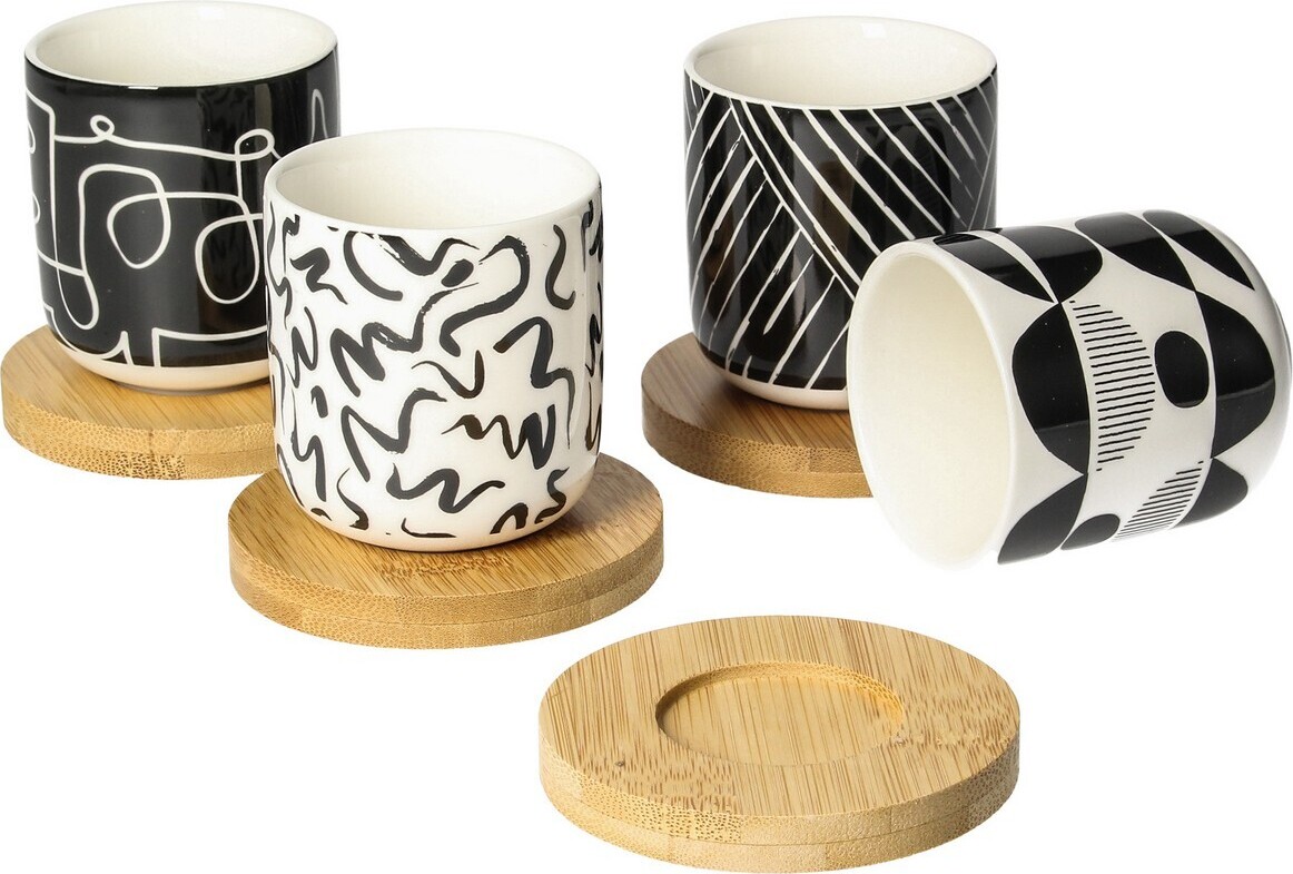 Dekoria Tassen-Set Contraria 100ml bamboo 815-604