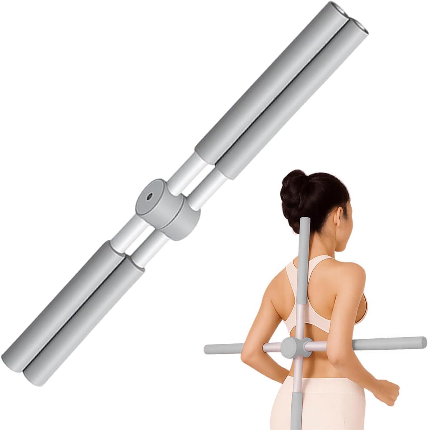 AKKEE Yoga Sticks, Haltungskorrektur Stab, Yoga Stange, Einziehbarer Haltungskorrektor, Buckelkorrekturstab, für Haltungskorrektur, Yoga, Pilates, Reha