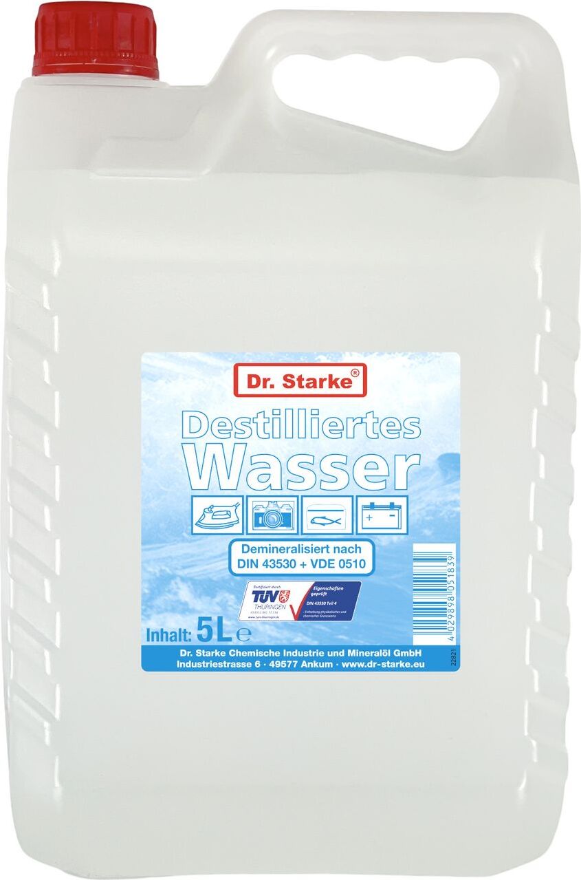Buri 5L Destilliertes Wasser demineralisiert für Haushalt, Hobby und Auto Wasserkanister Bügelwasser entmineralisiert VX608-einzeln