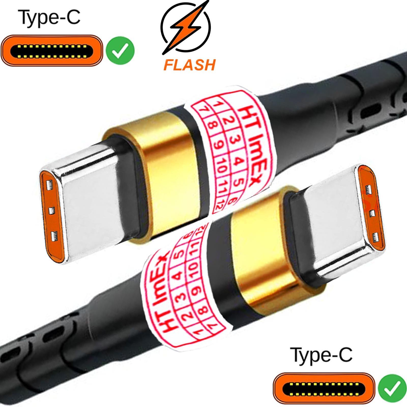 HT ImEx USB-C auf USB C anschluss kabel Ladekabel nylon für ALLPOWERS R2500 Power Station, ALLPOWERS S300 Power Station