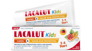 LACALUT Children's Toothpaste 2-6 Years Daily Hygiene Protection Against Cavities with Fluoride and Xylitol Gentle Mint Flavor 55ml