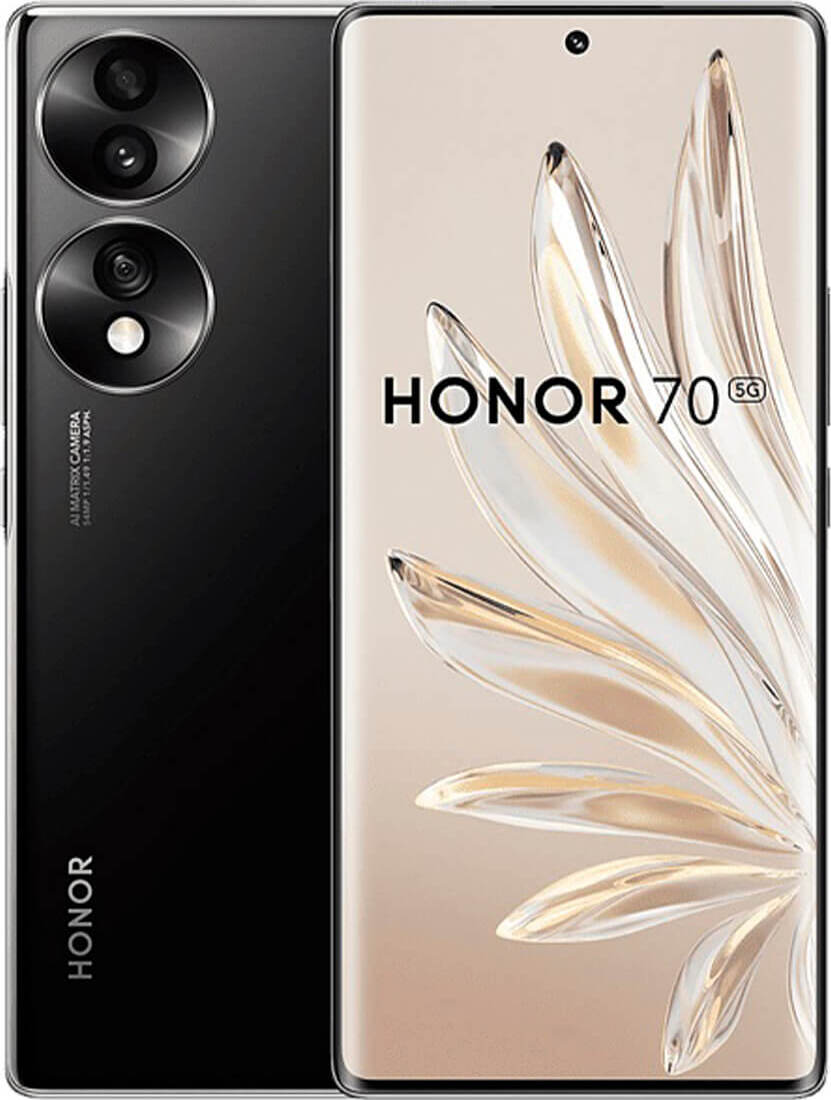 Honor 70, 16,9 cm (6.67"), 8 GB, 256 GB, 54 MP, Android 12, Čierna