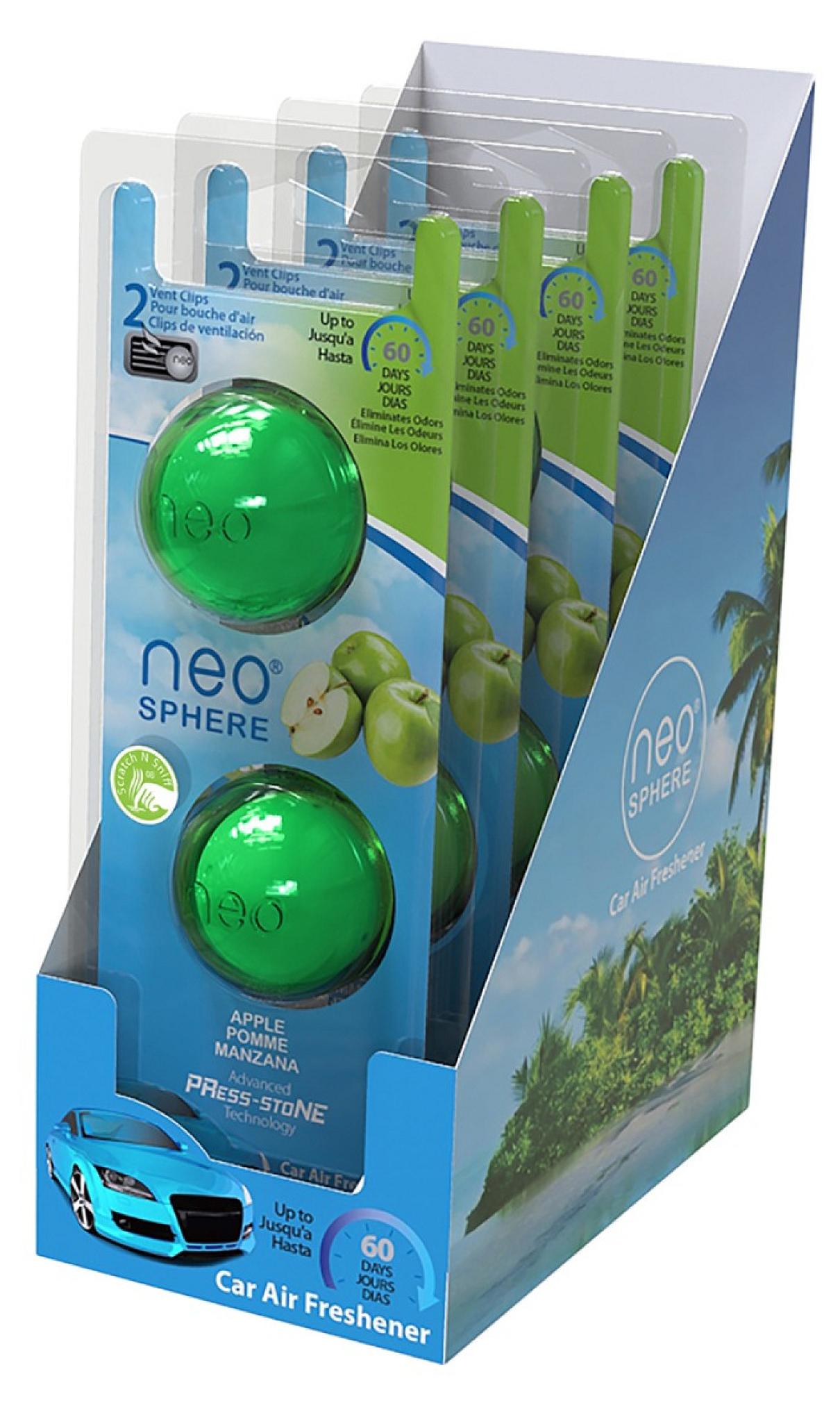 Neo sphere Neo-Sphere – Lufterfrischer für das Auto – 4er-Pack – Apfelduft NEO005