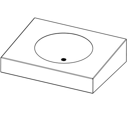 KWC Einzelwaschtisch zur Wandmontage aus Chromnickelstahl mit/ohne Bohrung, Variante:Mit Armaturenbohrungen FW000162-2
