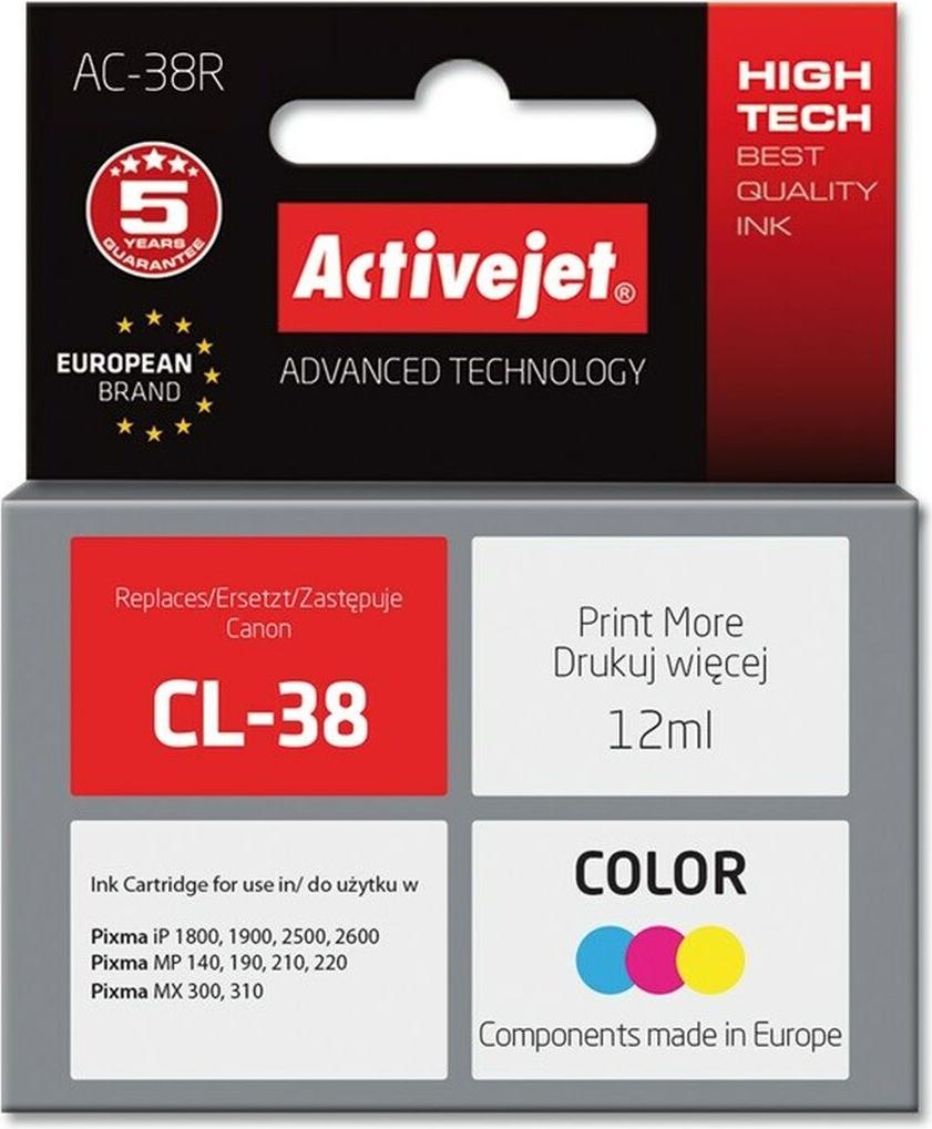 Activejet AC-38R Ink (replacement for Canon CL-38; Premium; 12 ml; color)