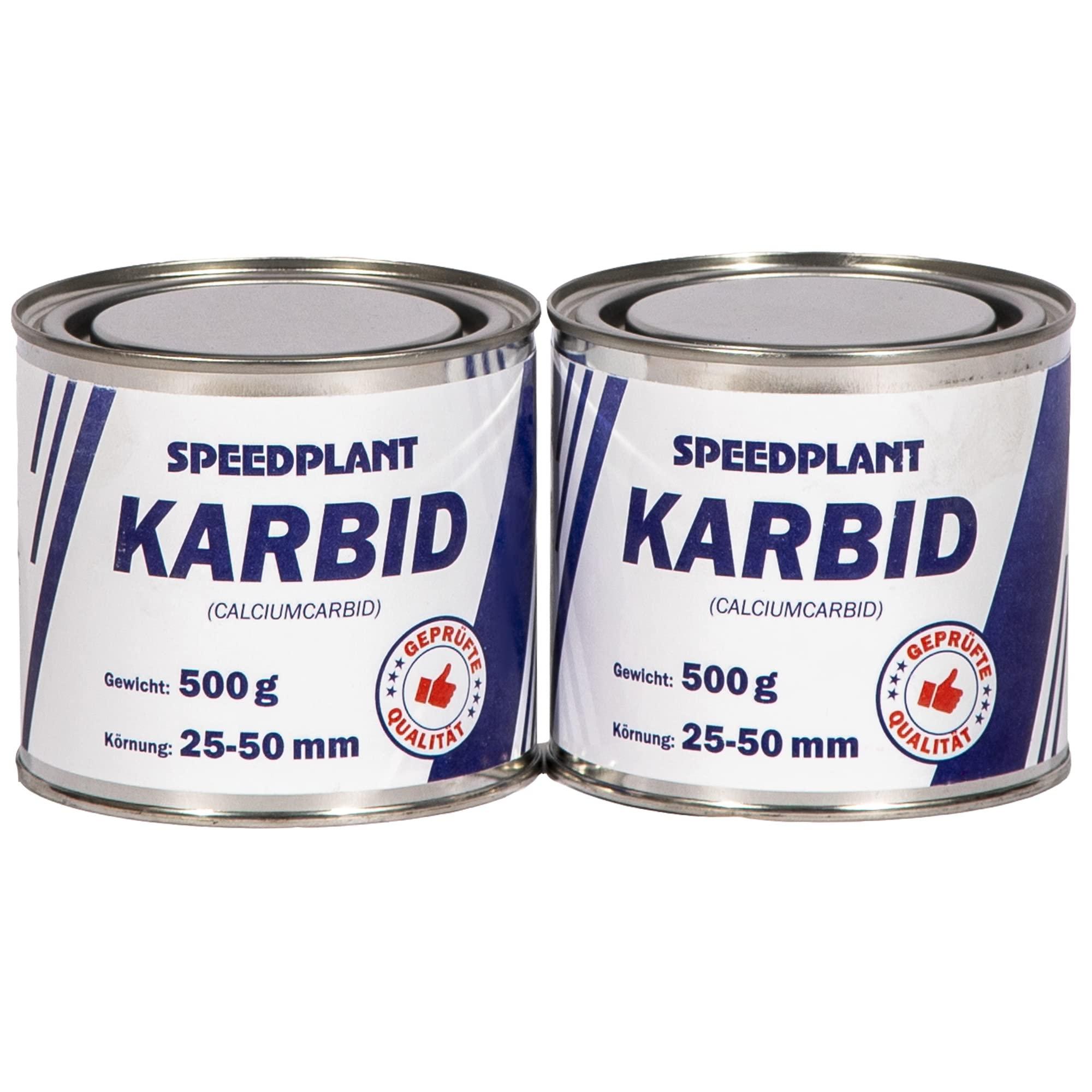 Speedplant Karbid 1kg (2x 500g) - Carbid Kabit Kabitt karbitt Karbit Karbid Extra Große Körnung 25-50mm - 2 Dosen