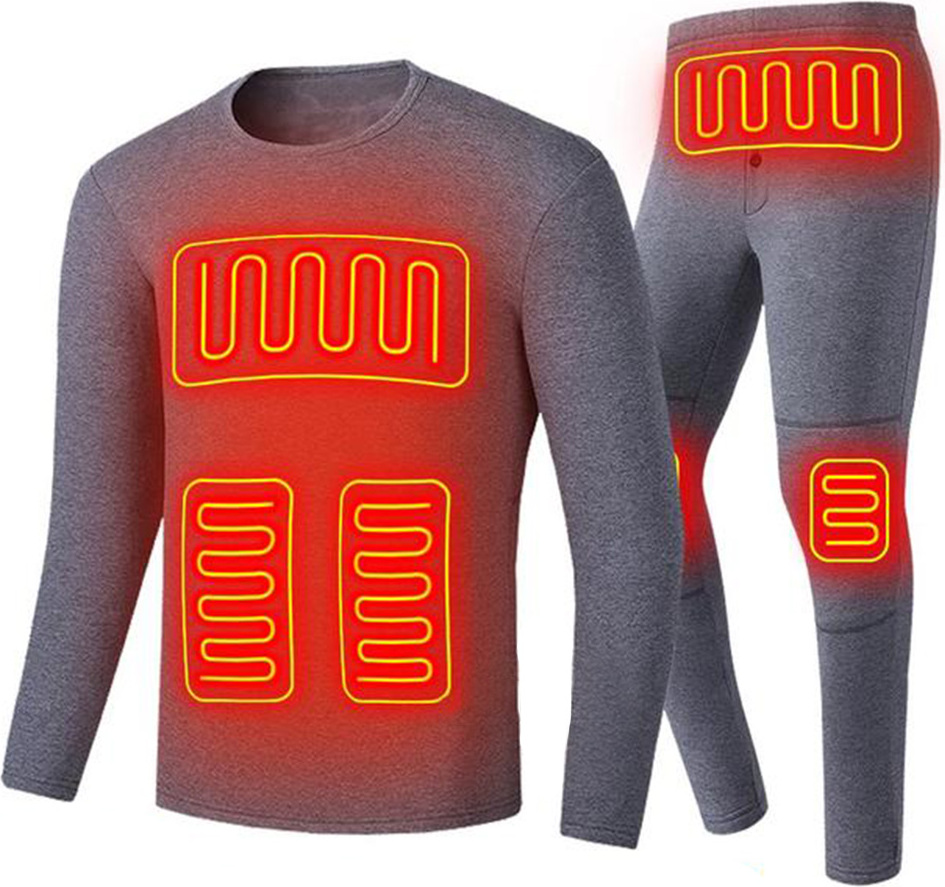 Ventouse Beheizte Unterwäsche Set - Hose & Top Mit 2 Powerbanks - 42 Heizzonen Für Winteraktivitäten