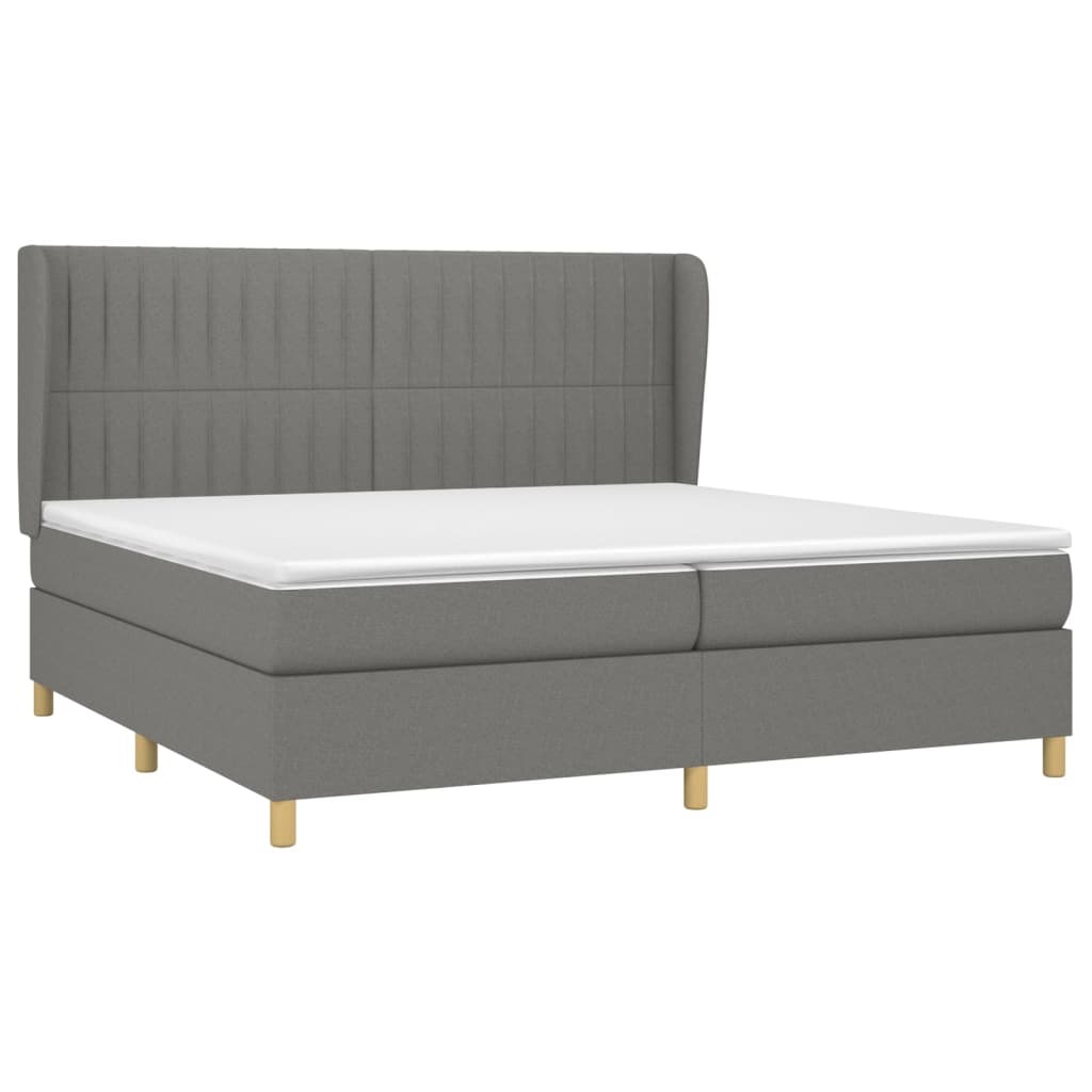 Syfax Boxspringbett mit Matratze Dunkelgrau 200x200 cm Stoff 4713128710