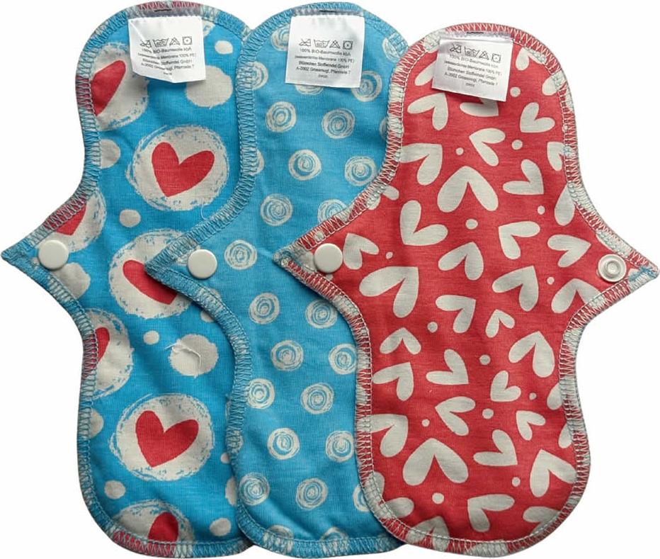 Blümchen Stoffwindeln Blümchen Slipeinlage Gr. S Butterfly -BW BLUE 3er-Set