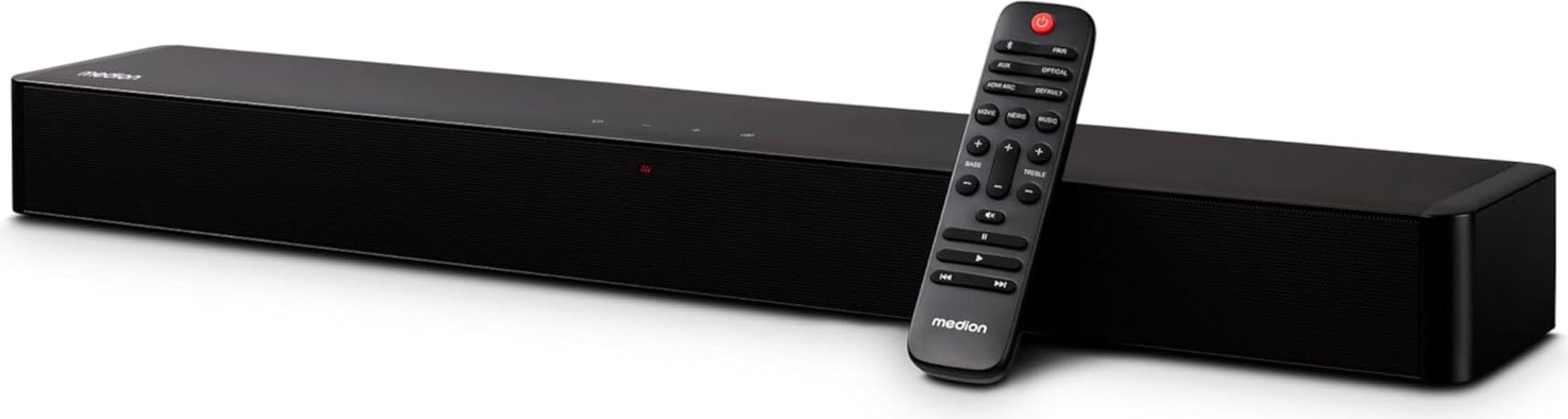 MEDION P61155 2.0 Soundbar s Bluetooth (vrátane diaľkového ovládania, dotykového ovládania, HDMI (ARC), AUX, optického vstupu, 2 x 30 W RMS)