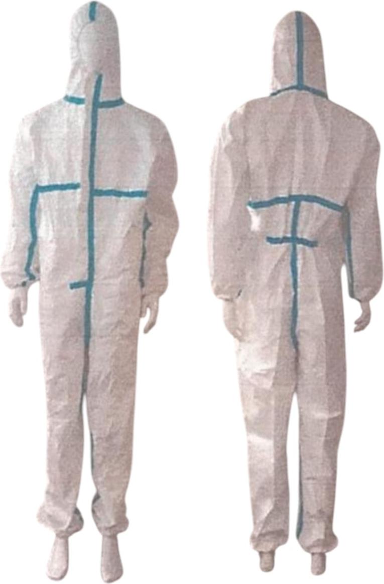 SV170 Schutzanzug SUVICOM mit blauen Streifen, Typ 3/4, Größe XL – robuster Schutzanzug für anspruchsvolle Einsätze