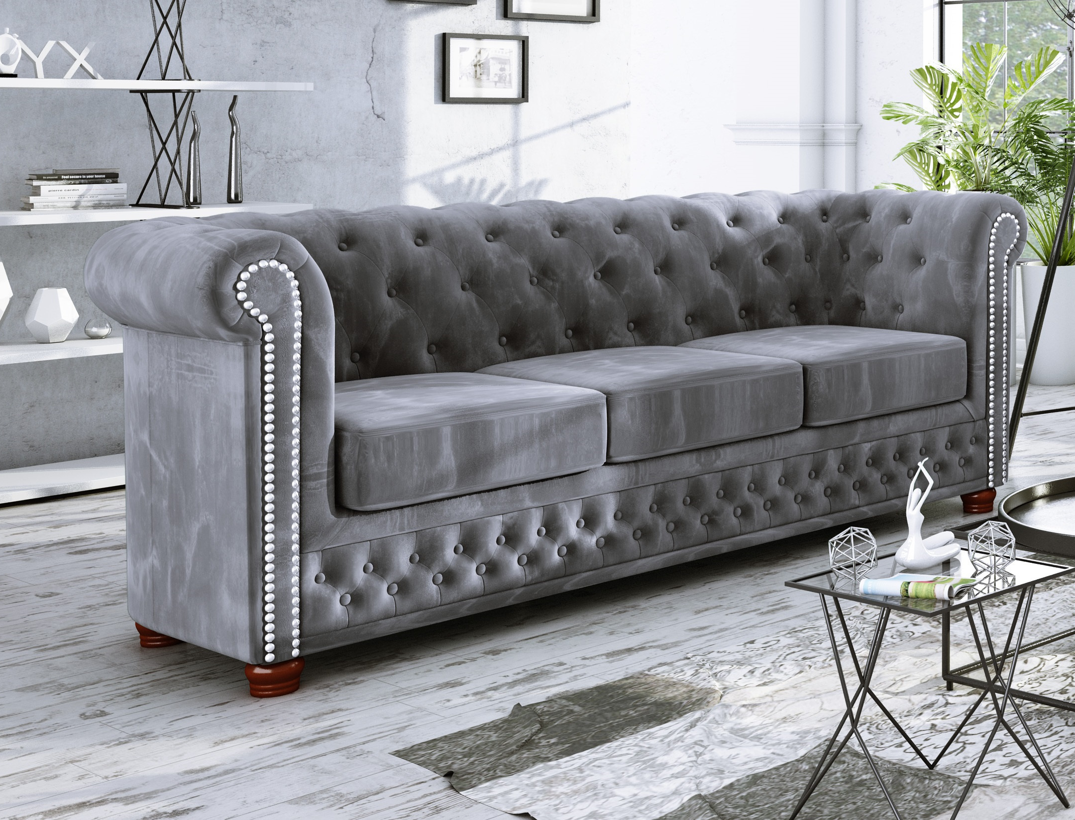 Sofa Couch Sitzbank good Chesterfield Optik Polster Möbel UVP 519€