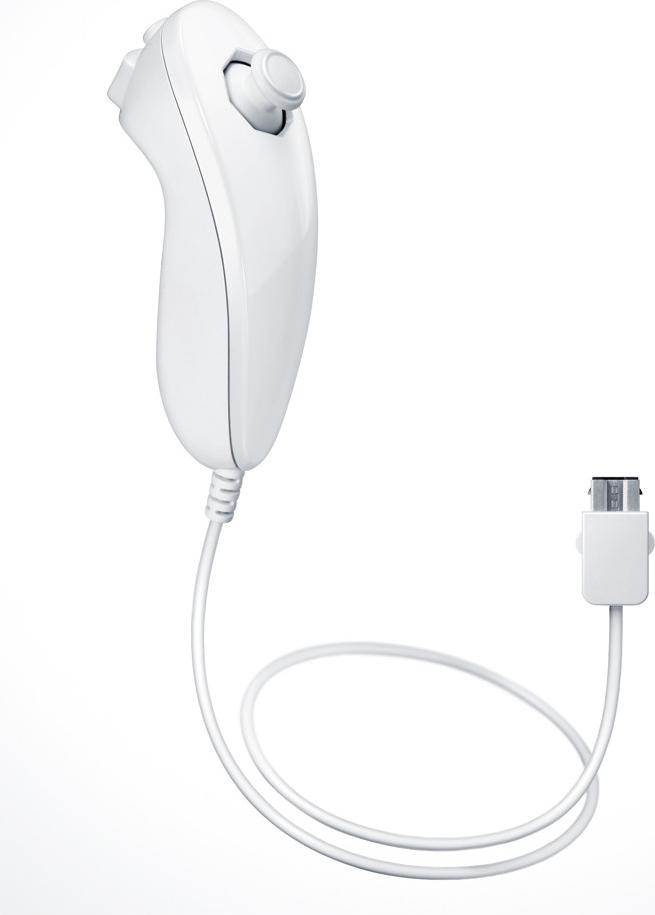 Nintendo Nunchuk, Nintendo Wii U, Wii, Nástavec na herný ovládač, Biela, Kábel