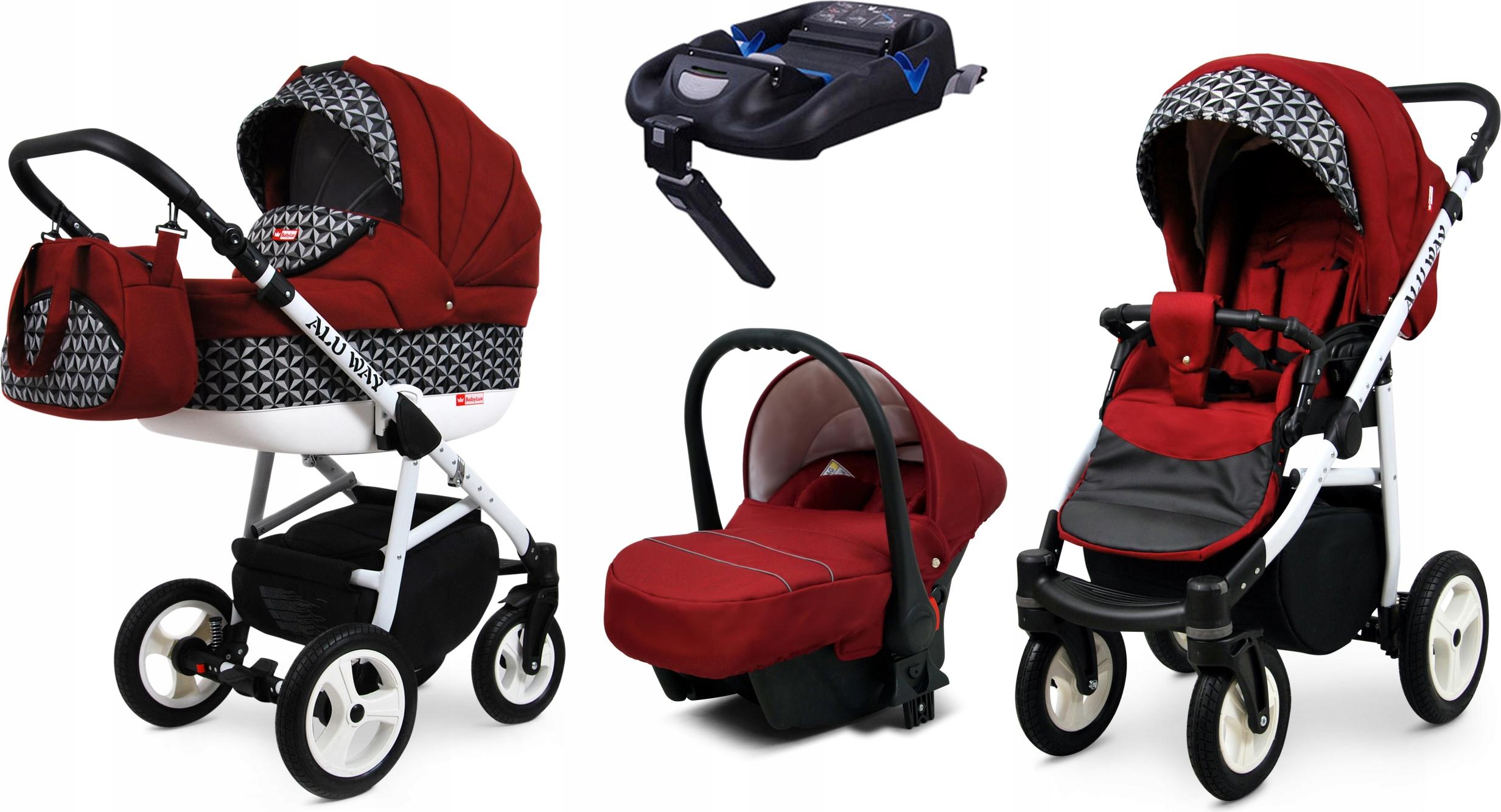 BabyLux Alu Way | 4in1 Kinderwagen Set | Optical Chili | Kombikinderwagen | Kinderwagenset | Is