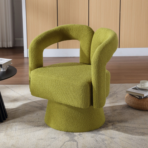 MODFU 360° drehbarer Freizeitsessel Loungesessel Polsterstuhl Relaxsessel, Olivgrün