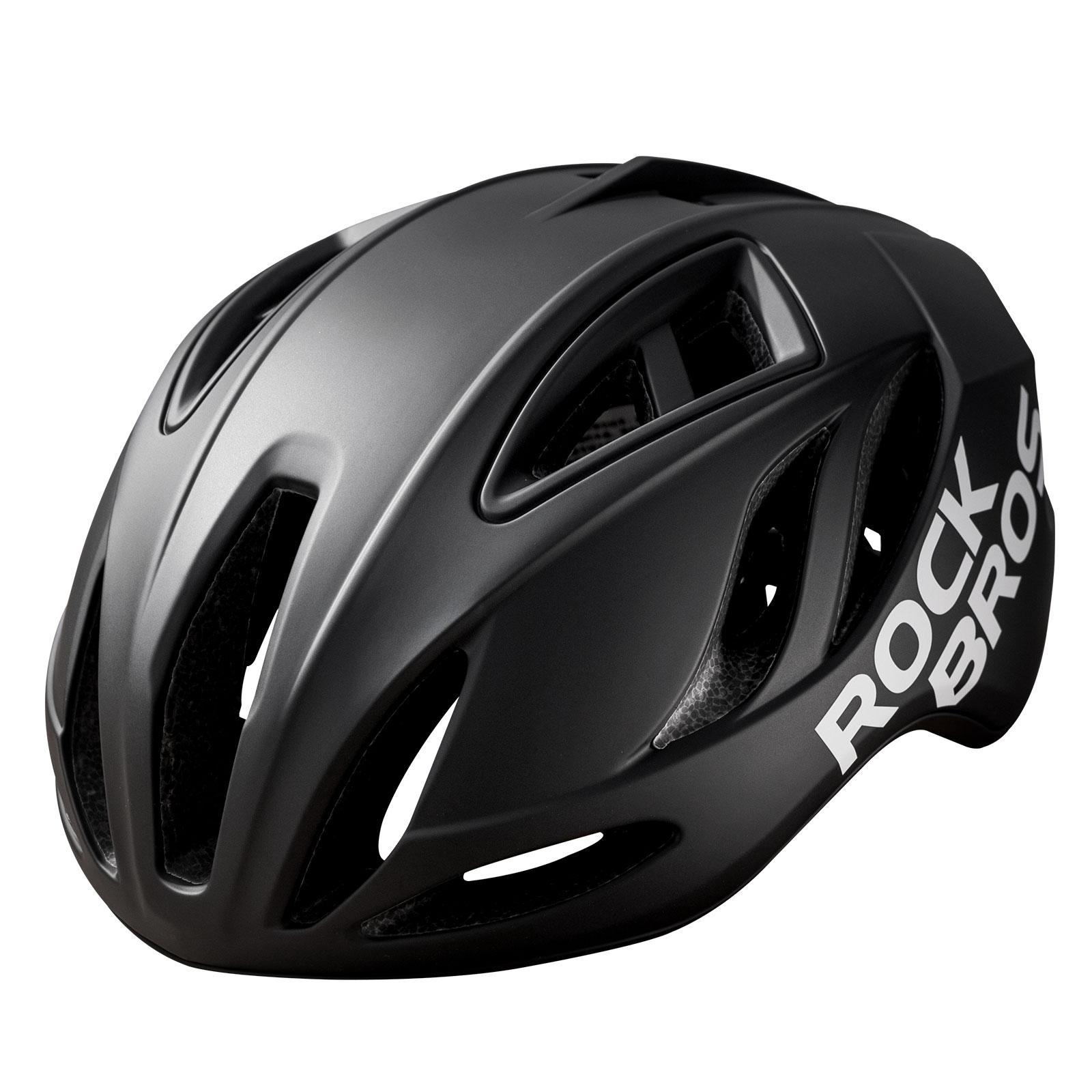 ROCKBROS Fahrradhelm Rennradhelm 58-62CM Herren Damen Erwachsenen für MTB Rennrad Helm Schwarz (Matt)