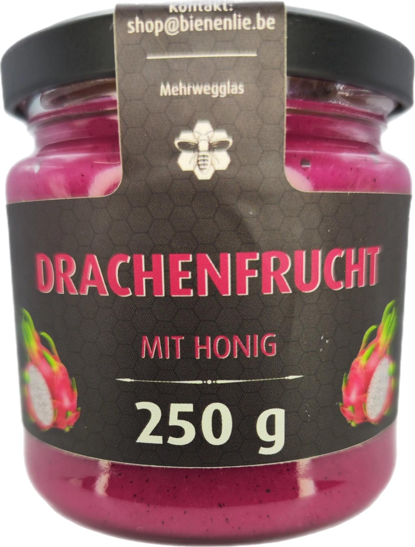 Bienenliebe-Imkerei Drachenfrucht mit Honig 250g | cremiger Honig mit Drachenfrucht | süße Geschenk Idee