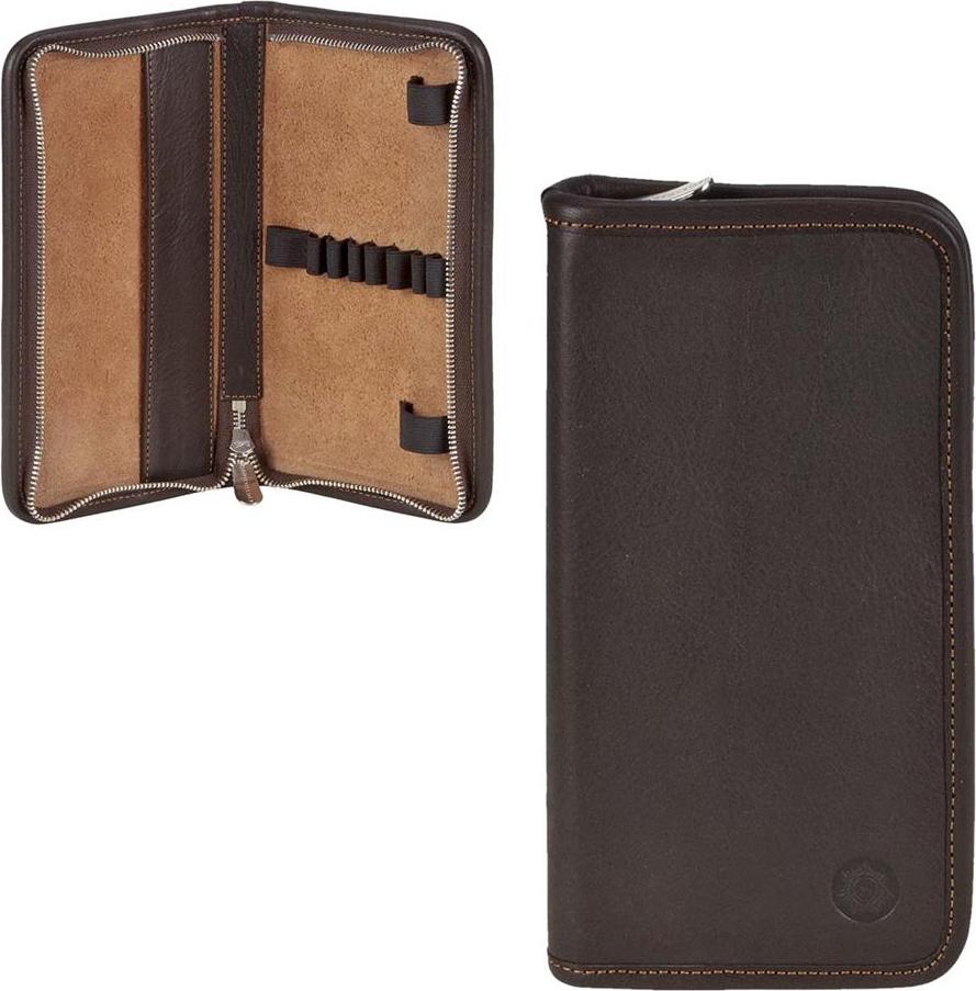 Sonnenleder Schüleretui Stifteetui Federtasche Leder NIETZSCHE Stiftetui mocca braun 801-392-77