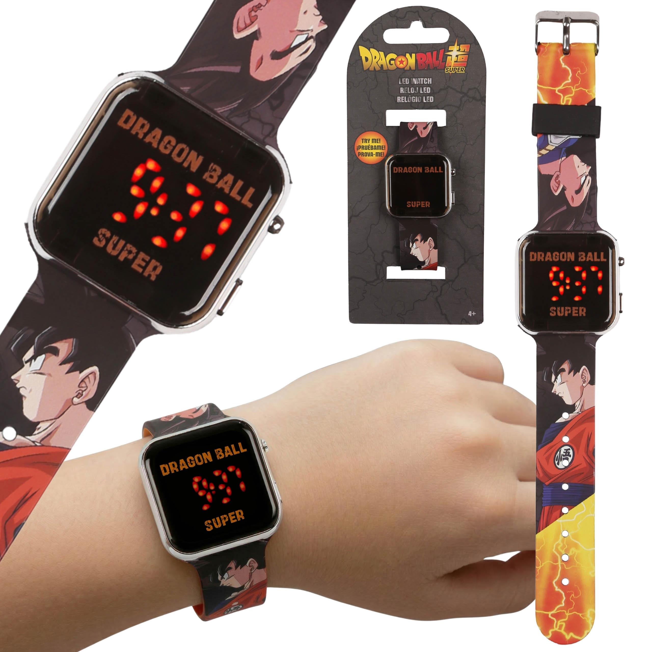 sarcia.eu Dragon Ball LED-Armbanduhr für Jungen, schwarze Digitaluhr mit Datum und Uhrzeit