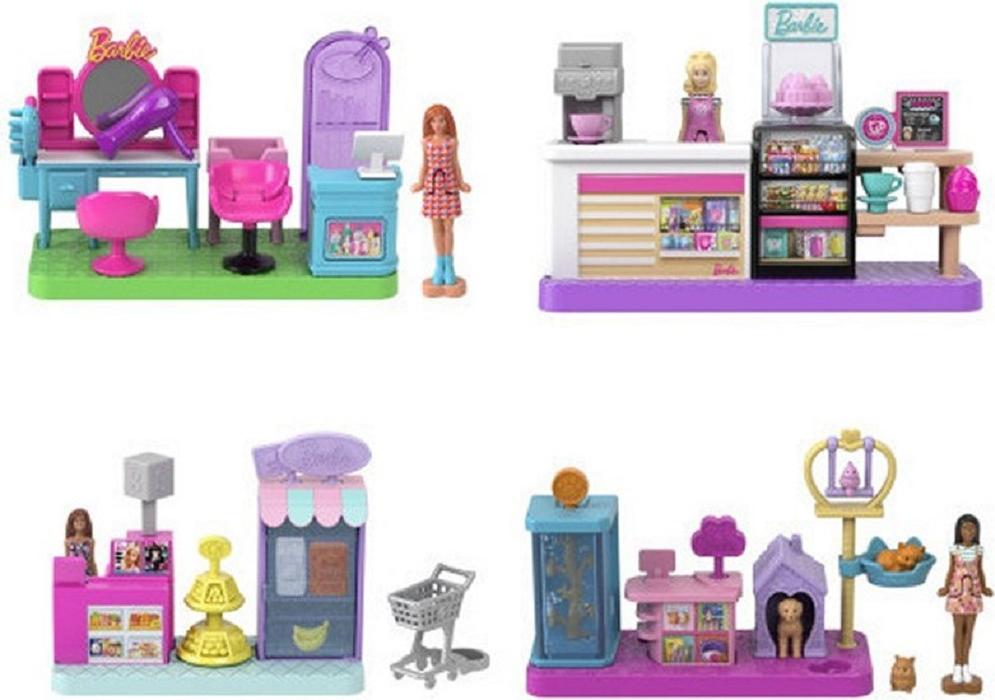 Mattel Mini BarbieLand Spielset 14x15 cm mit Puppe 4 cm & Zubehör unsortiert 46464646