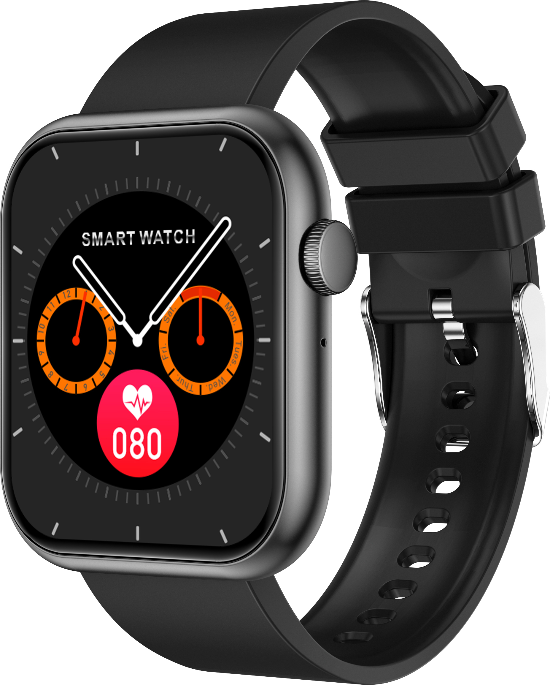 INF Smartwatch mit Herzfrequenz-, Blutdruck-, Blutsauerstoffmessung und mehreren Sportmodi Schwarz 365788