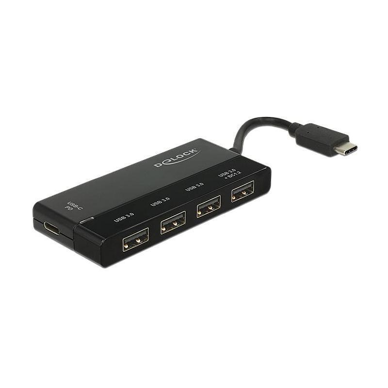 DELOCK USB-HUB USB3.1 TypC -> 4x USB3.0 TypA +1x USB TypC PD