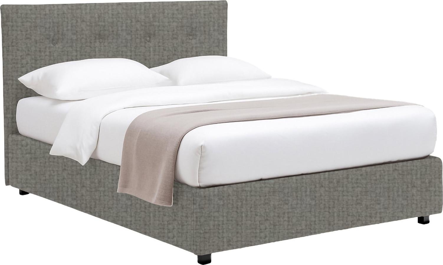 Einzelbett Dmora Fiumalbo in Aschgrau, Abnehmbar mit Stauraum