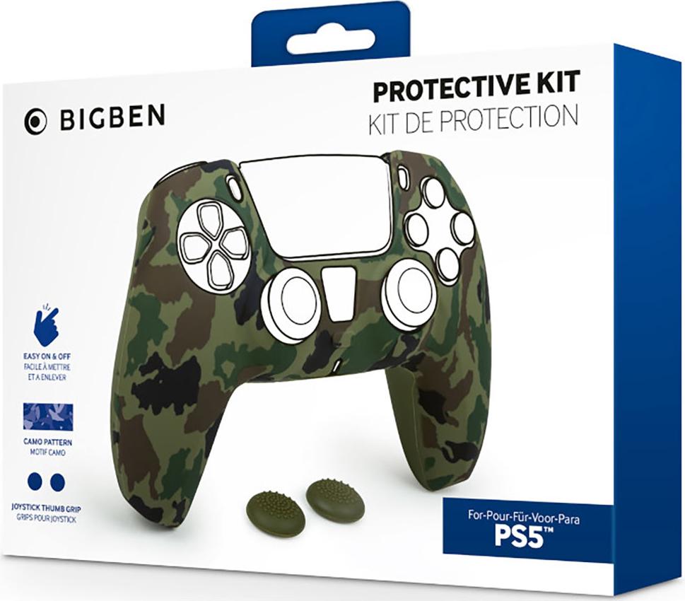 Playstation 5 Controller Silicon Glove BigBen 2 Grips green/Camo PS5APKC