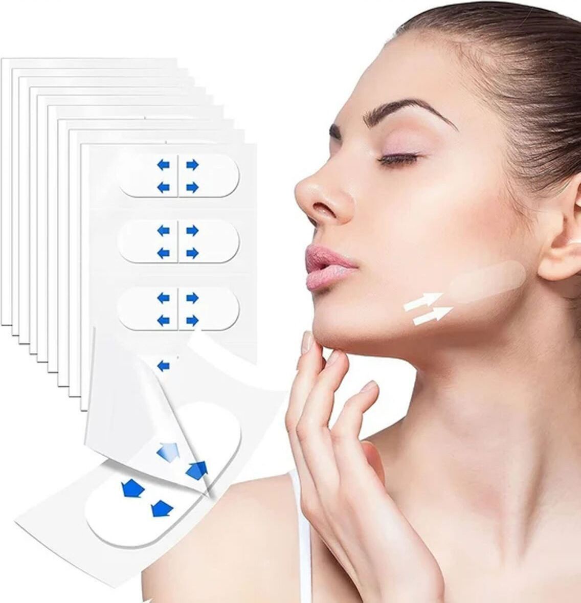 Jormftte Facelifting Aufkleber, 120PCS Unsichtbar Facelift Sticker, Instant Face Lift Tape, Lift Gesicht Aufkleber, Facelifting Klebeband, V-Form Gesicht Verbergen RLHT-YN-230718-19