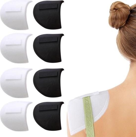 Merkloos 2 Paar weiße Schulterklappen – 2 Paar schwarze Schulterklappen – Schaumstoff-Schulterklappen – abnehmbare Schulterklappen – Nähzubehör – integrierte Schulterklappen – Bastelmaterial für Blazer 104066-0