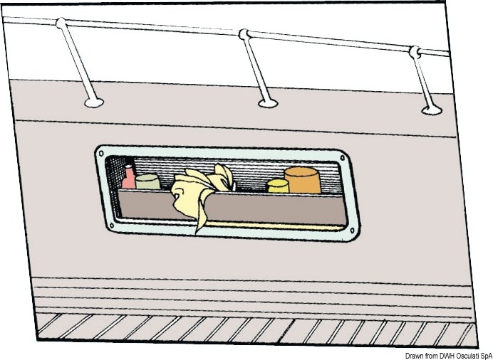 OSCULATI Cassetta Portaoggetti 364x183x150 Mm - Bianco, Polipropilene, Portello Impermeabile