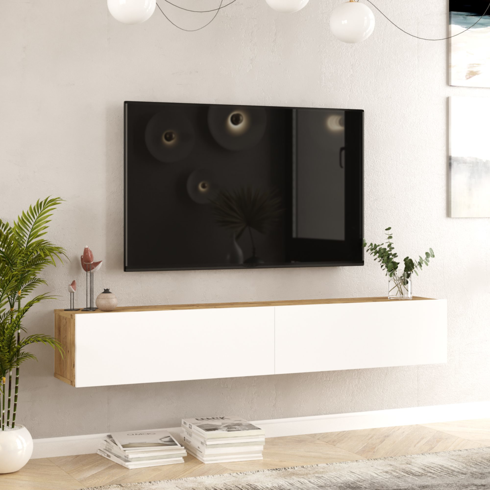 Lapinlahti TV Tisch 180x31 5cm Eiche Wei lapinlahti-tv-tisch-180x31-5cm-eiche-wei