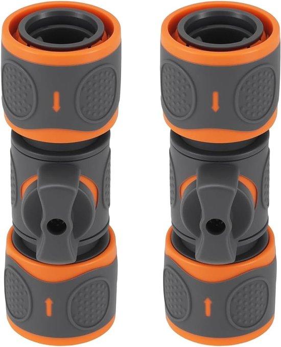 OEM Gartenhose Klemmstück - Wasserstopper Connector - Wasserströmung Regeln - Integrierte Klappe - 12 mm - Schwarz Orange 2026
