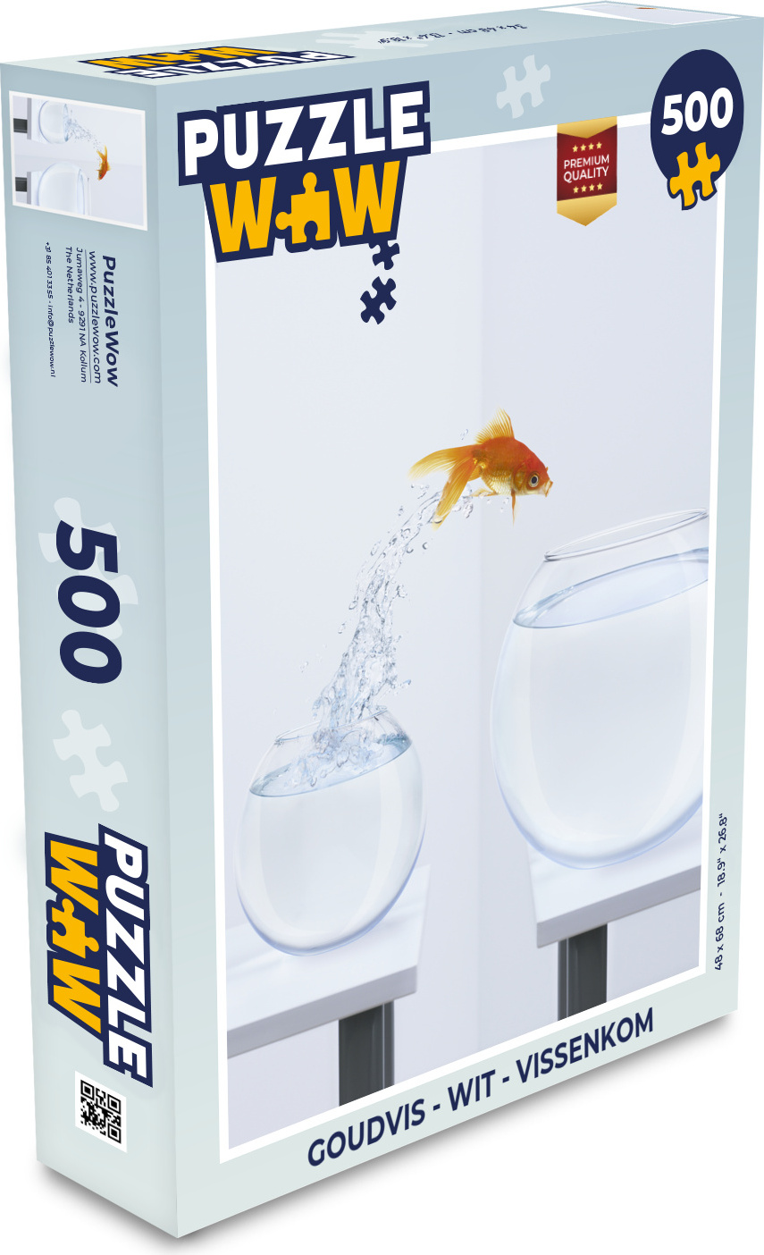 MuchoWow® Puzzle 500 Teile Goldfisch - Weiß - Fischglas - Denken - Spiel - Toy 137|38232028