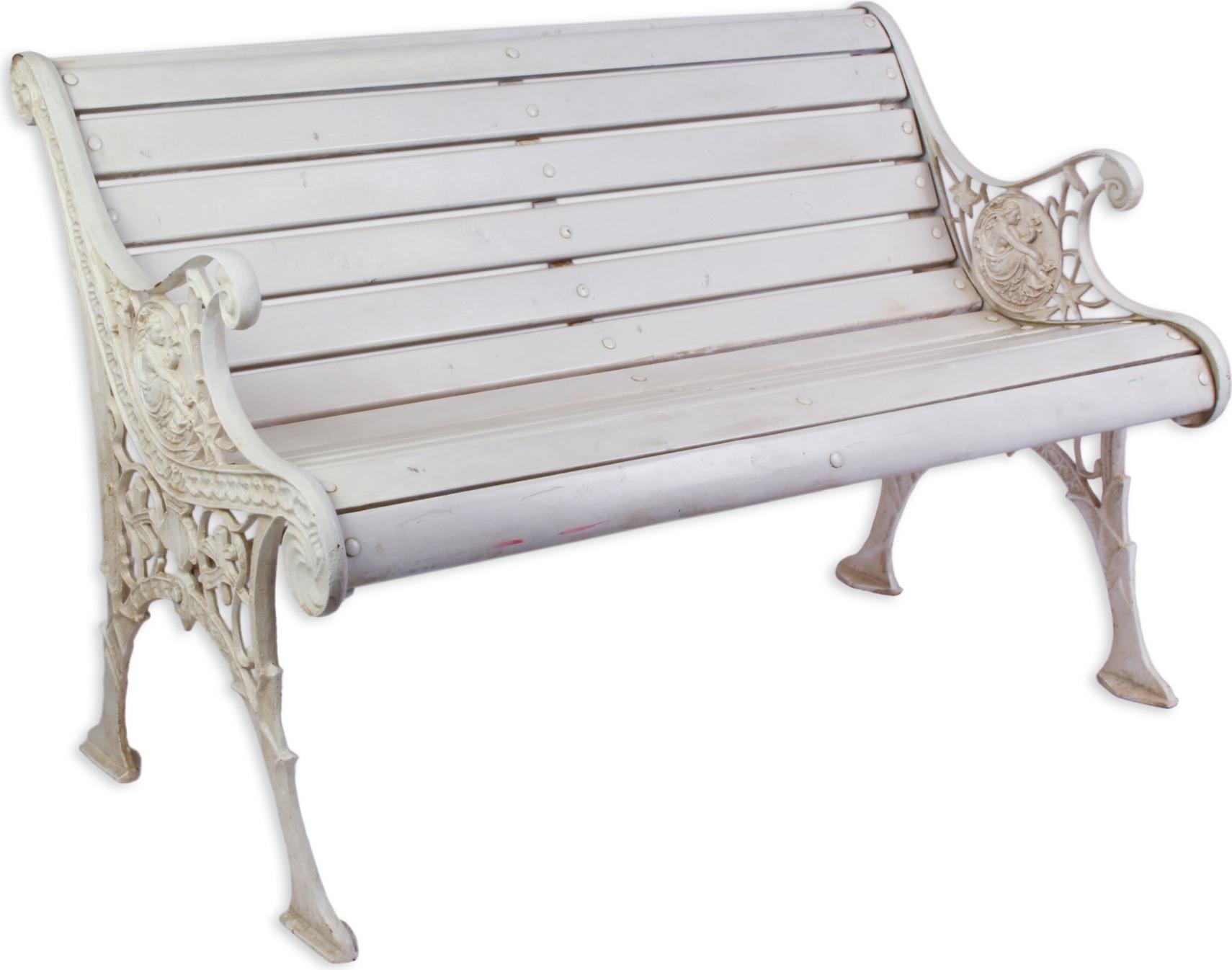 Aubaho Gartenbank aus Gusseisen für zwei Personen Replikat Retro Design Dekoration
