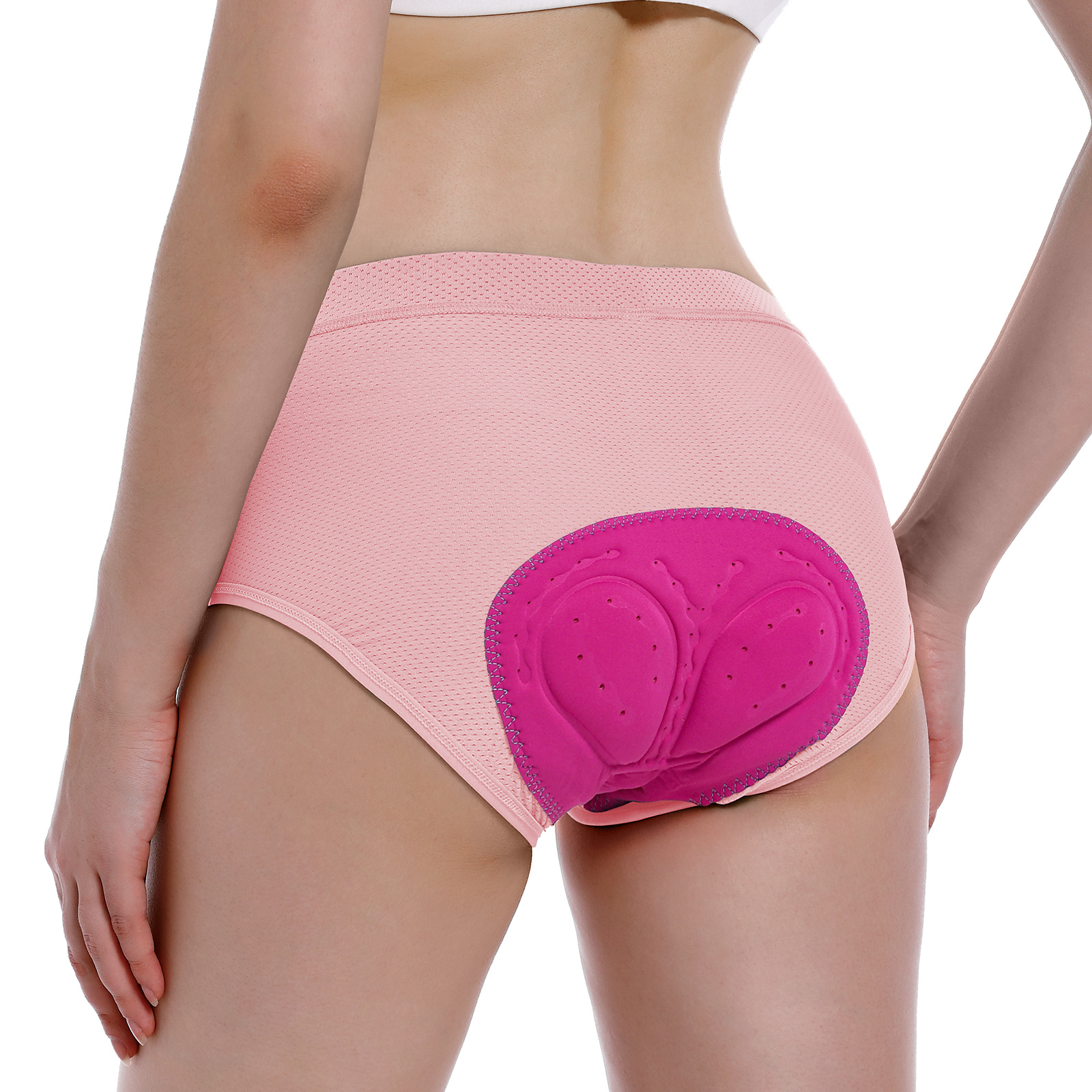 meeteu Damen Fahrradhose 4D Gel Radlerhose Fahrradhose Fahrrad Unterwäsche mit Gepolste Rosa M