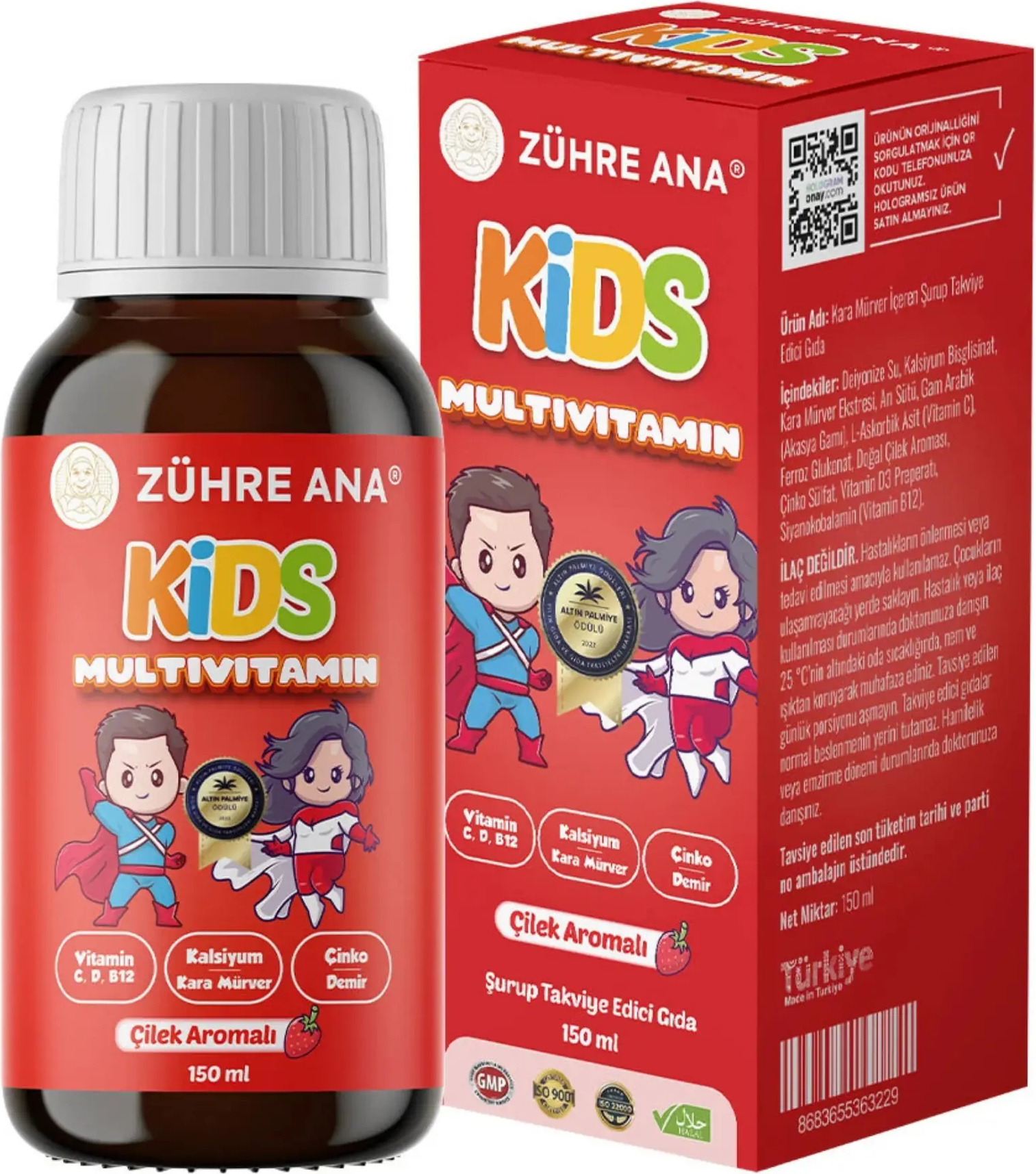 Zühre Ana | Kids Erdbeer-Multivitamin-Sirup 150ml K04-MULTIVITAMIN