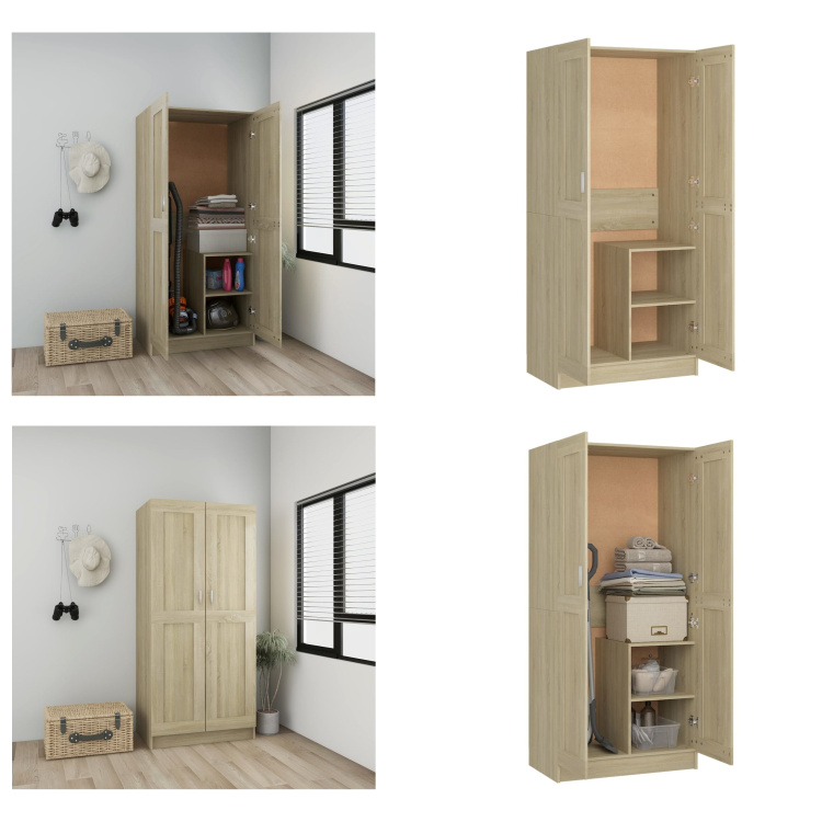 vidaXL Kleiderschrank Sonoma Eiche 82,5x51,5x180 cm Holzwerkstoff - Kleiderschrank - Kleiderschränke - Kleiderständer - Schrank HL803437