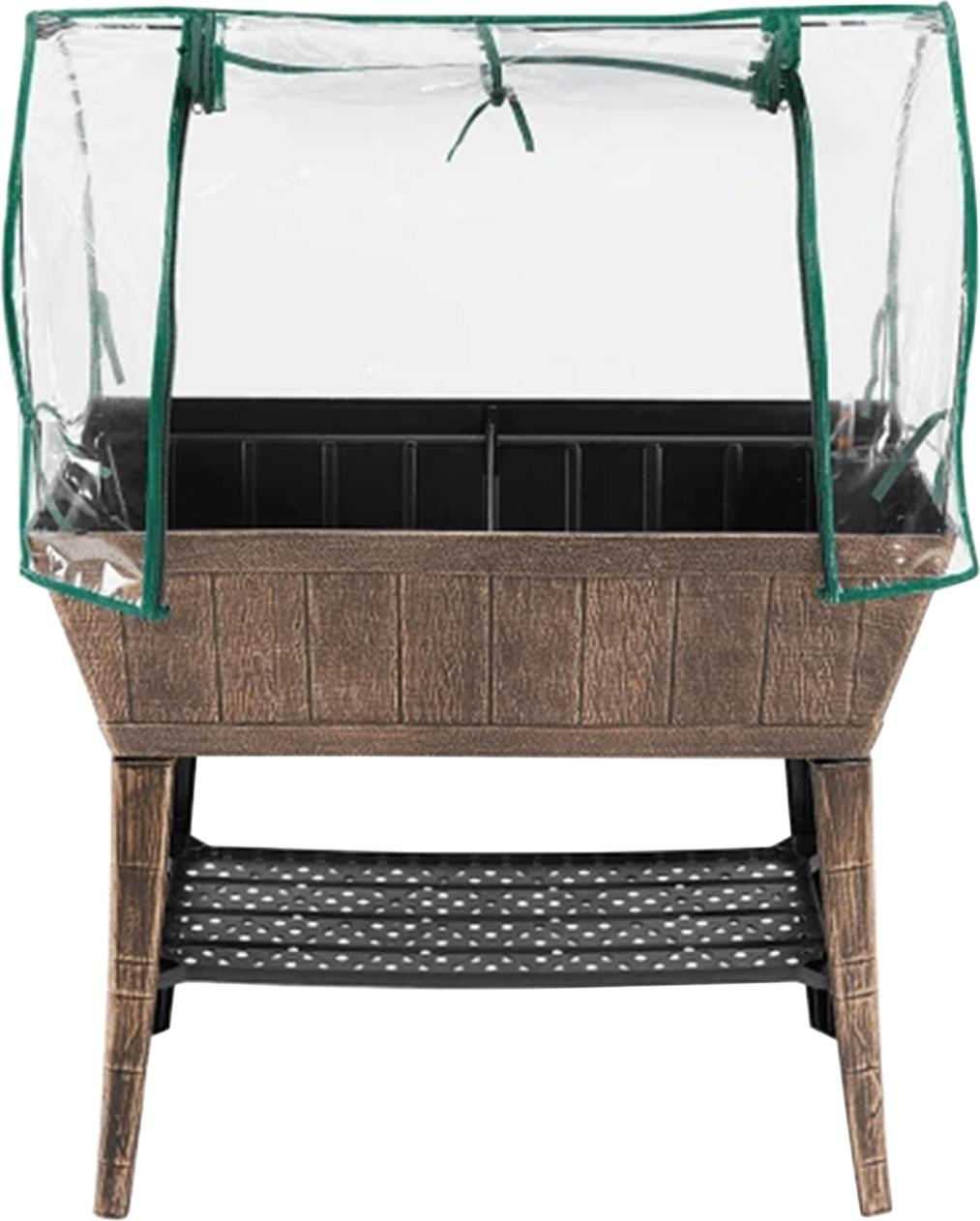HTI-Living Hochbeet Nessa mit Frühbeetabdeckung Braun