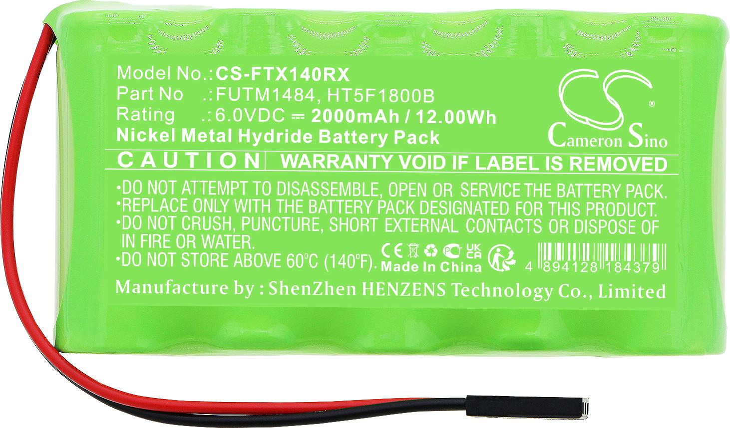TECHTEK Akku Kompatibel mit [Futaba] Transmitter 10J, Transmitter 14SG, Transmitter 4PKS, Transmitter 4PL, Transmitter 6J, Transmitter 8J Ersetzt FUT
