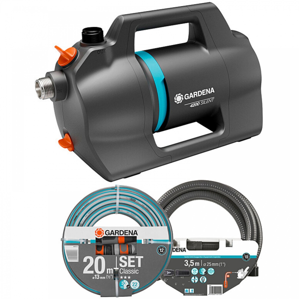 GARDENA 09055-61 GARDENA Gartenpumpe 4200 Silent Set 600 W