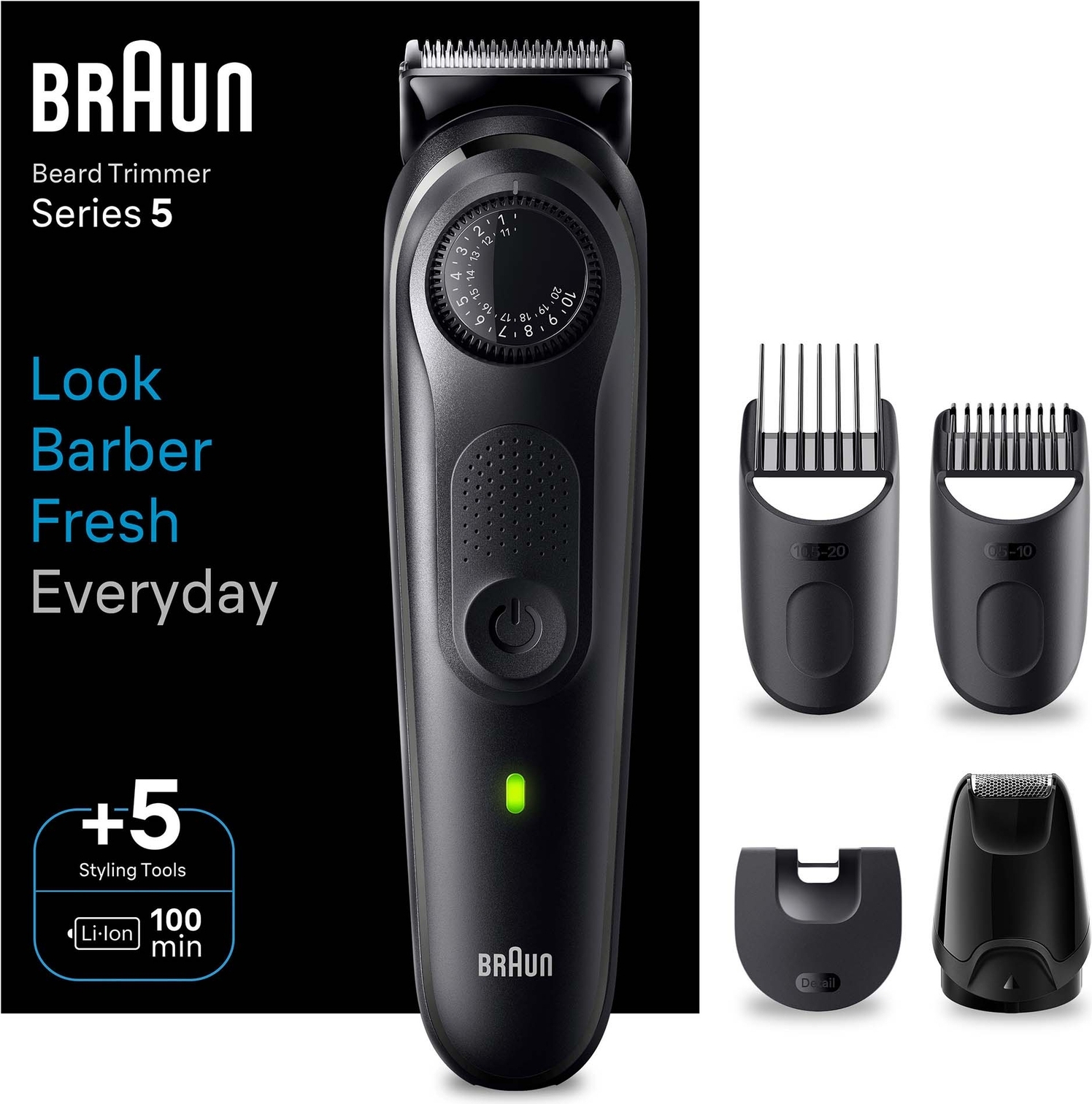 Braun Barttrimmer BT5421, Trimmer mit Styling-Tools